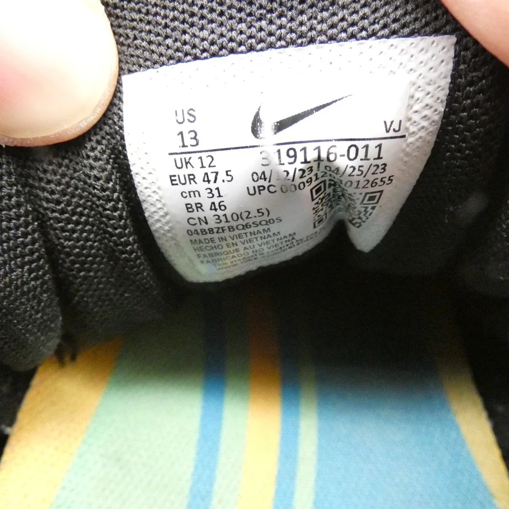 Nike Air Max Torch 3 319116-011 Men 13 Athletic Running Shoe Black White Sneaker
